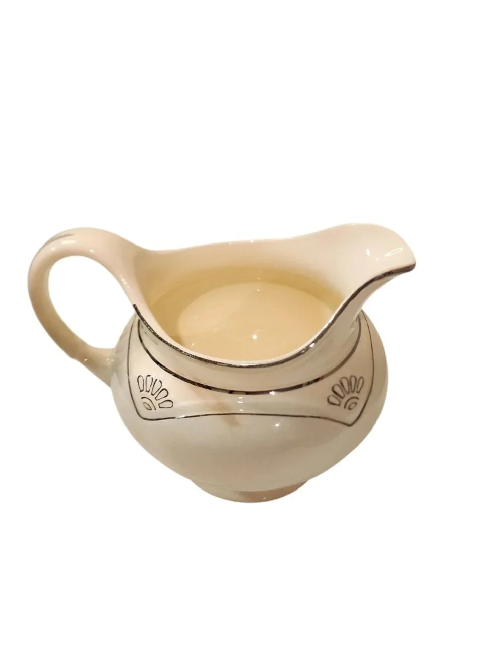 Vintage Homer Laughlin Ivory Fan Design 1948 Milk Pitcher/Creamer